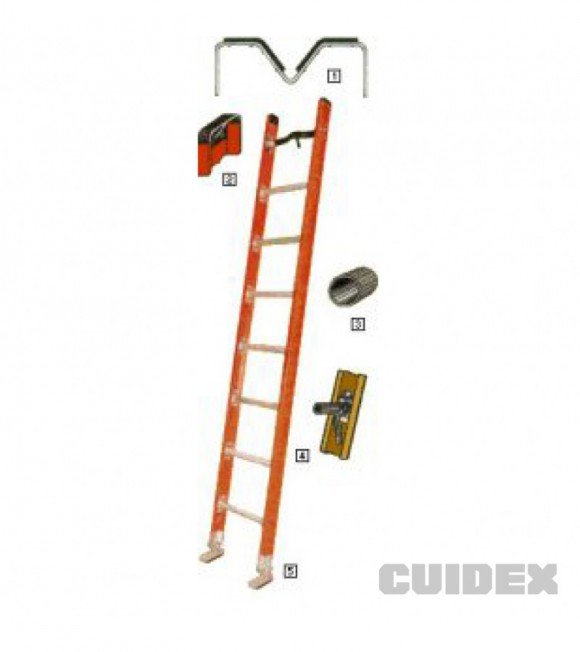 ESCALERA DIELECT. SIMPLE  7esc. 2.60mts. C/A.P.