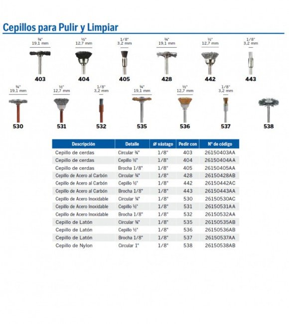 TORNO DREMEL Cepillo circ.3/4